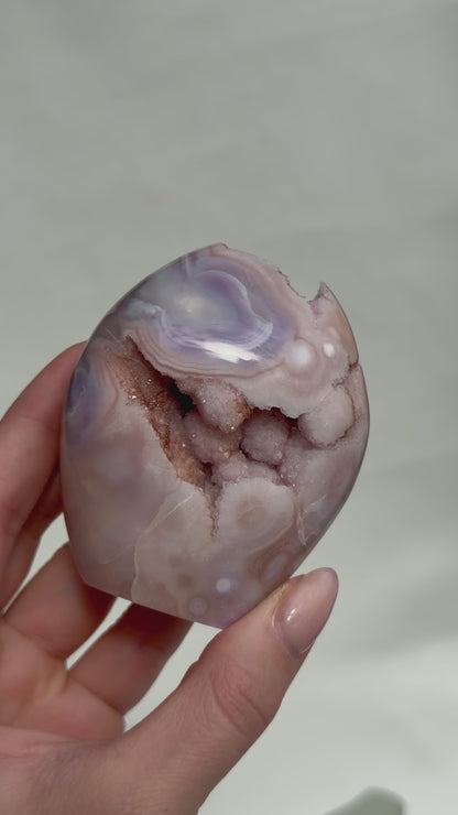 HQ Blumenachat X Amethyst Freiform IV