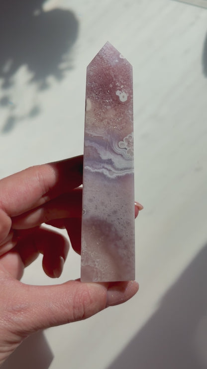 Blumenachat X Amethyst Turm 45XK