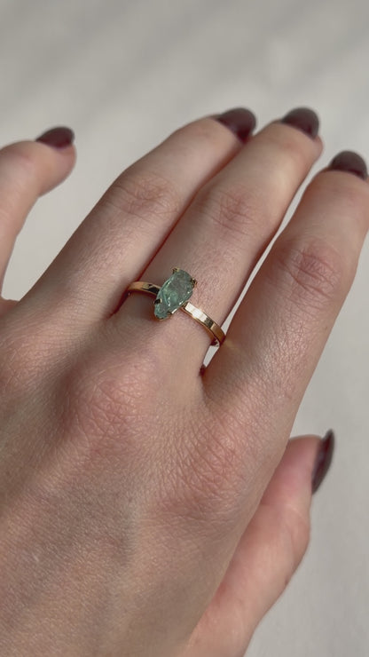 Glauke Ring - Blauer Turmalin - 925 Silber 14k Vergoldet