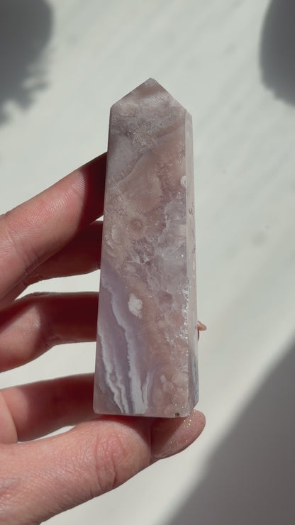 Blumenachat X Amethyst Turm 30BK