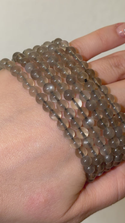 Grauer Mondstein - Armband 6mm